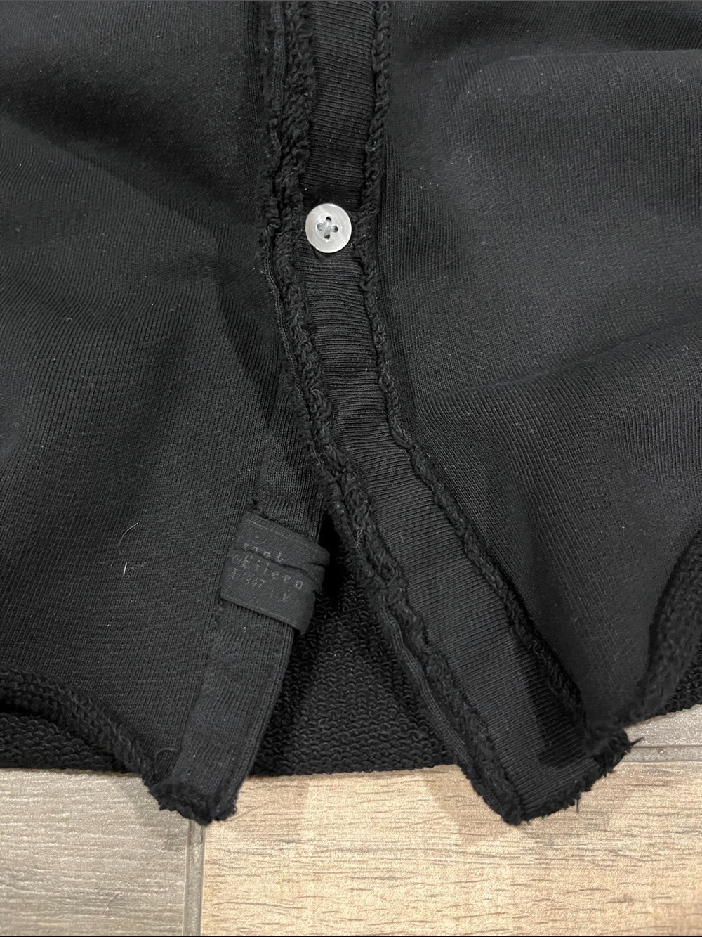 LIKE NEW FRANK & EILEEN Eileen Relaxed Terry Button-Up Shirt Black Size Small - Picture 7 of 8